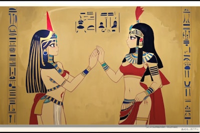 アルプス一万尺で遊んでいた古代エジプトの女王の壁画