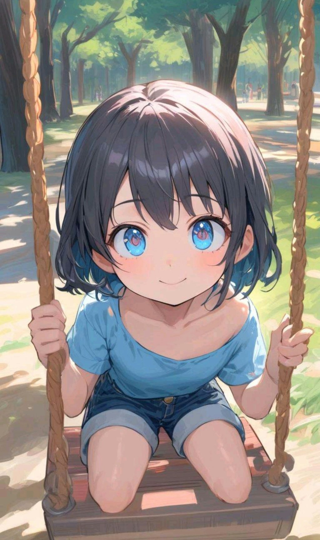 公園で遊ぶ小さな女の子