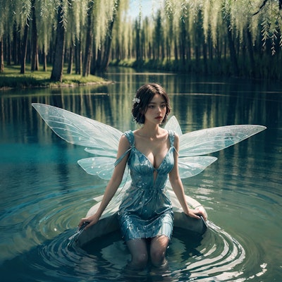 リアルな魔法多種族国家セントレイクに住む妖精の水遊び