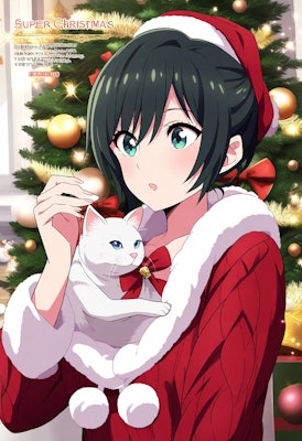 サンタ服少女と猫のクリスマス