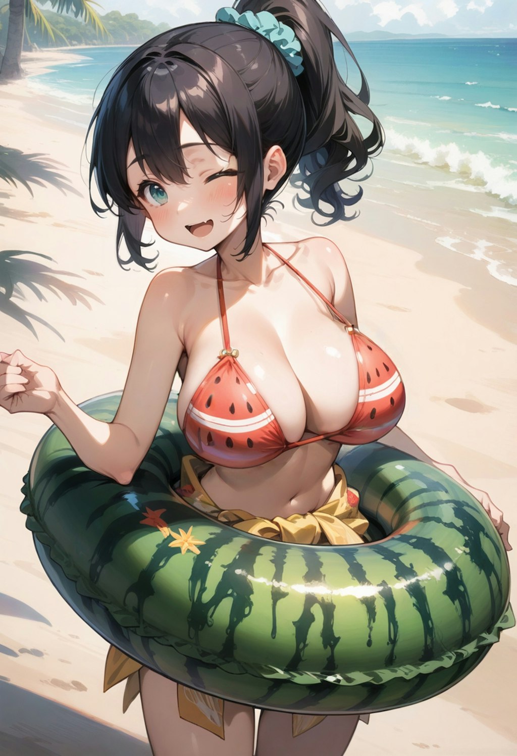 この浮き輪カワイイでしょ～🍉