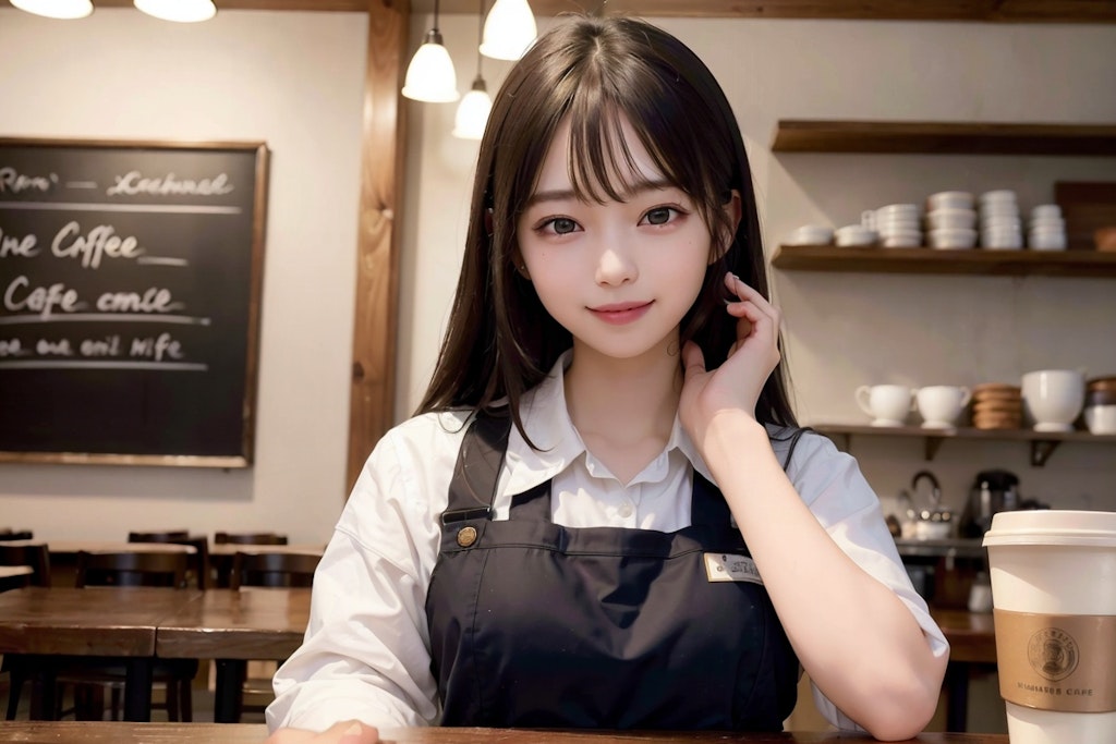 女子高生がカフェでバイト