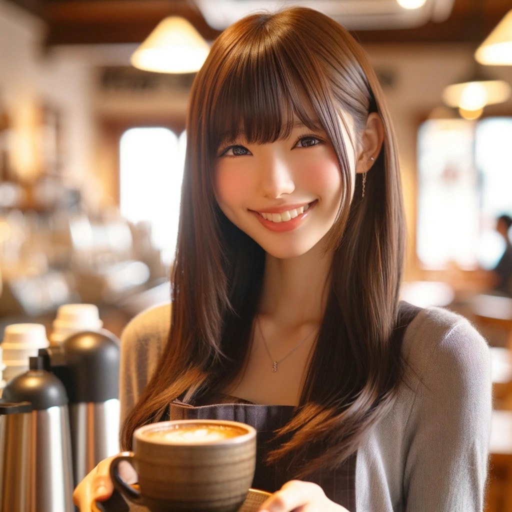 女子高生がカフェでバイト