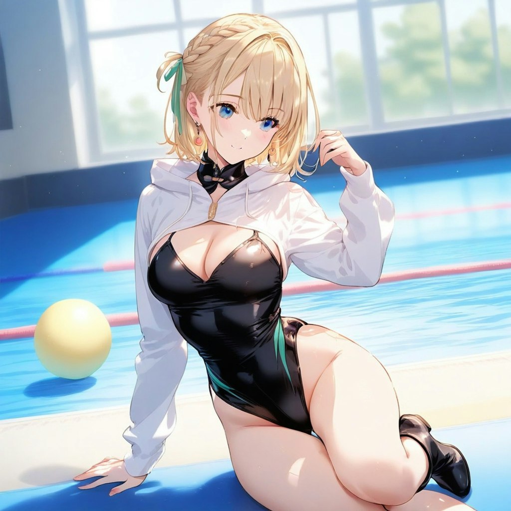 金髪ショート新体操美少女