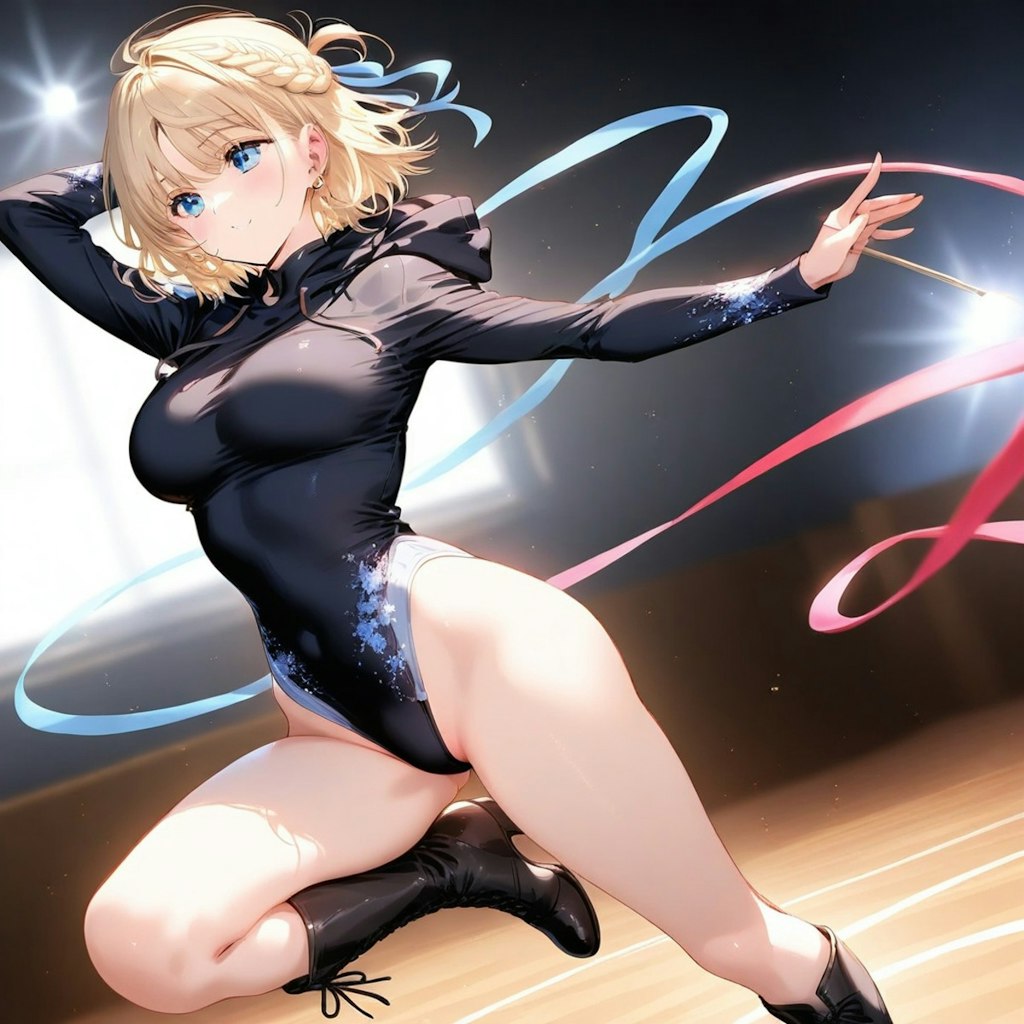 金髪ショート新体操美少女