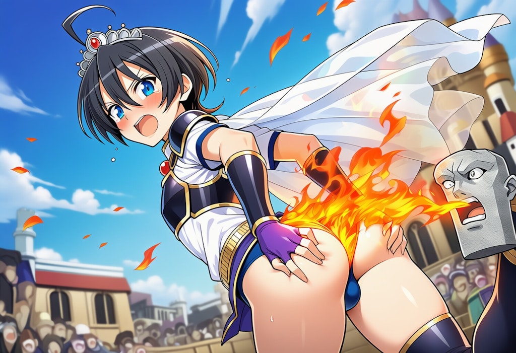 お尻を焼かれる勇者様