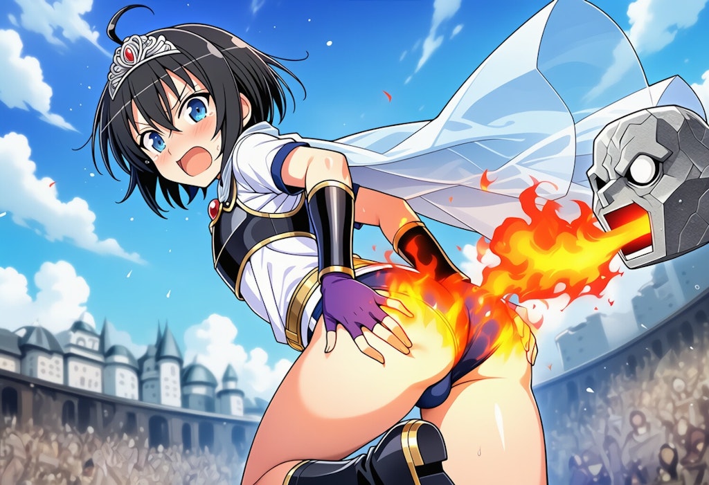 お尻を焼かれる勇者様