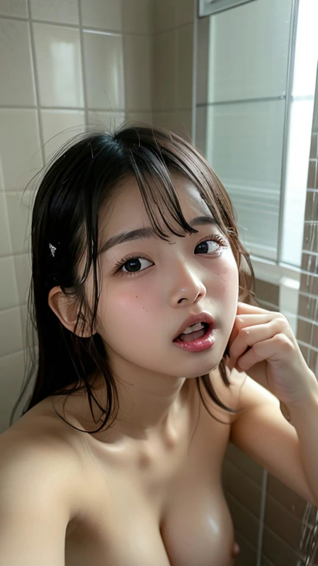 シャワールームで…。