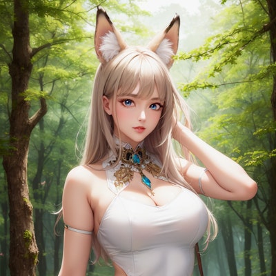 森のブロンド狐
