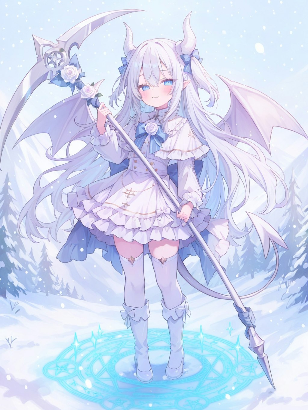 white snow rose devil