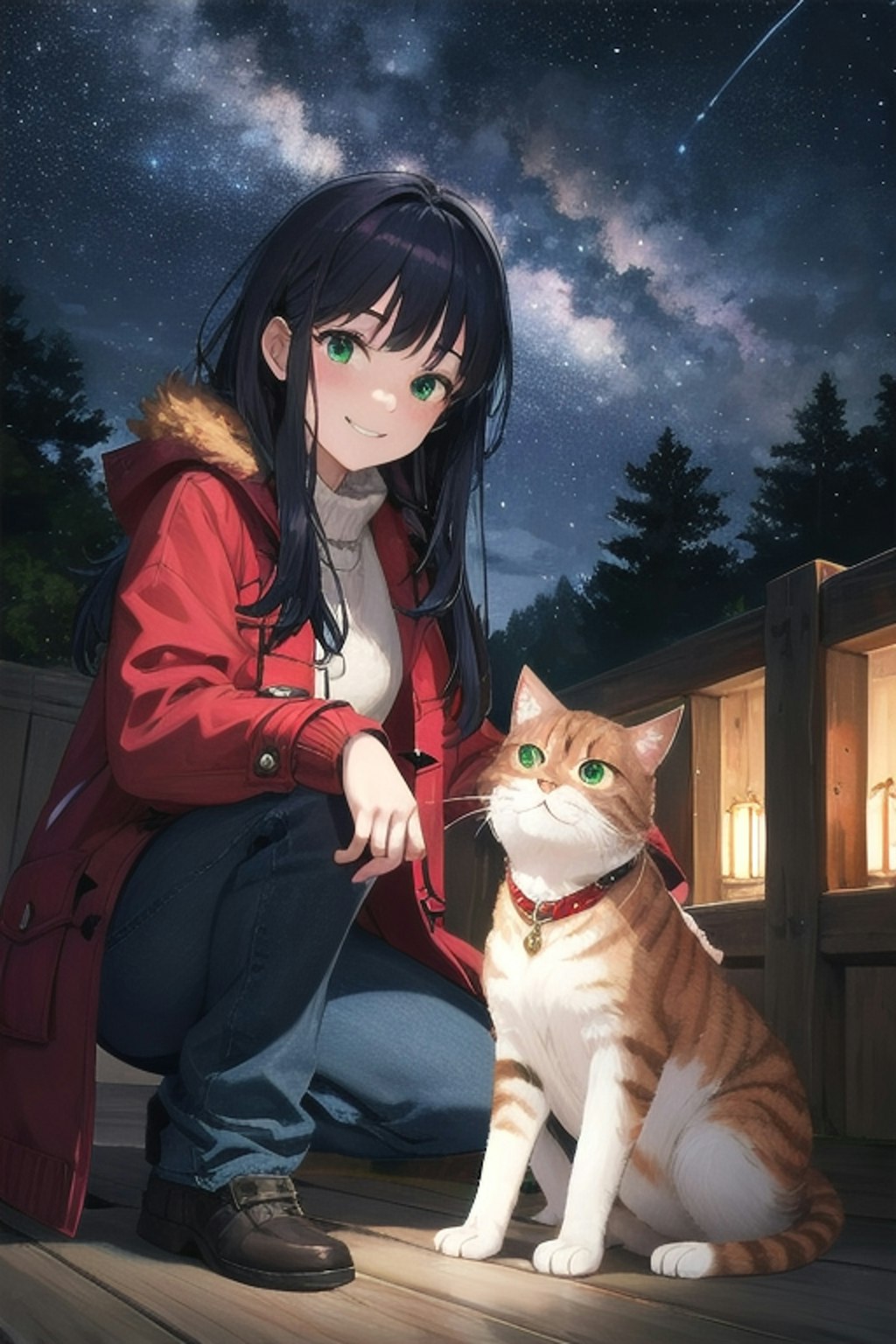 猫好きな彼女と星空