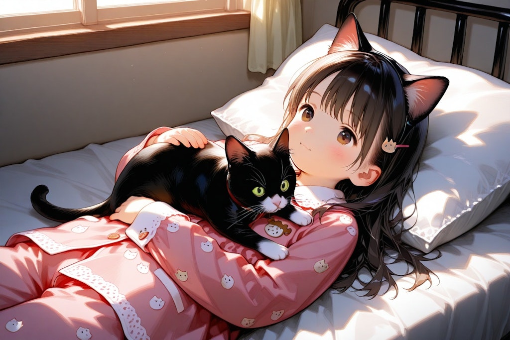 ネコがねころんだ