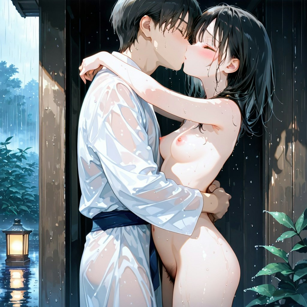 降りしきる雨の中（2）