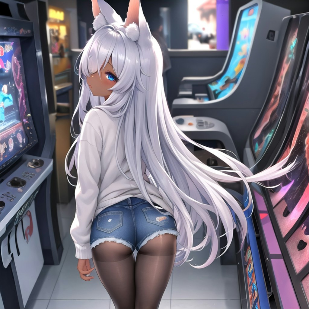 ゲームセンターと狐娘