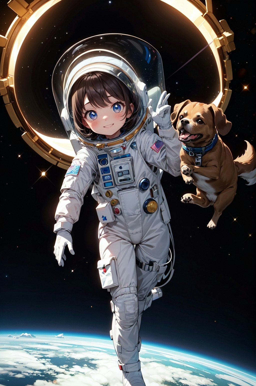 宇宙犬と宇宙散歩