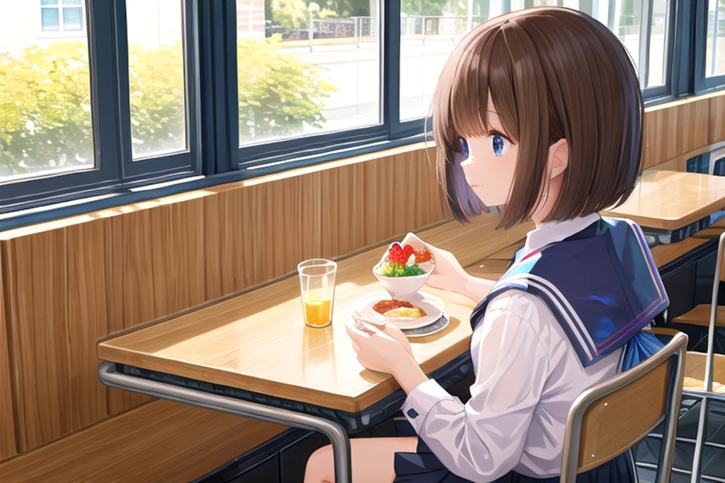 食事中の女の子２