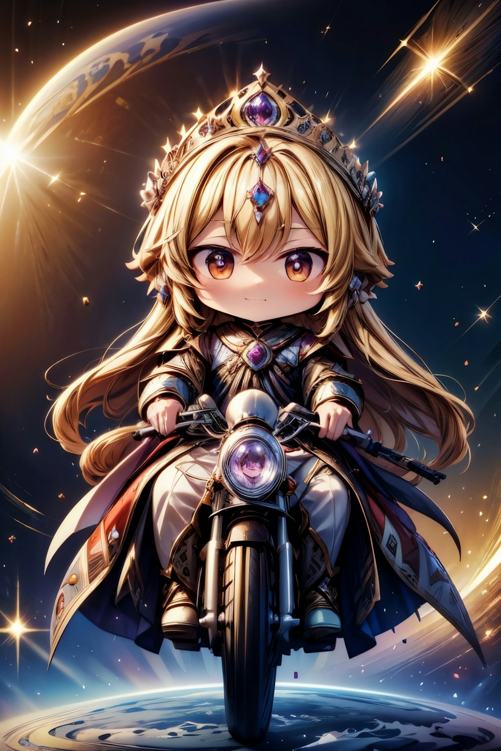 バイクに乗ったお姫様