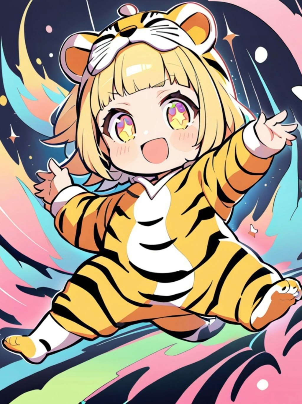 40,000いいねを喜ぶ虎娘ちゃん🐯