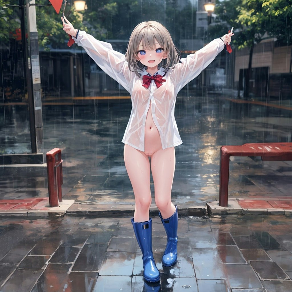 雨でウッキウキの痴女　サンプル