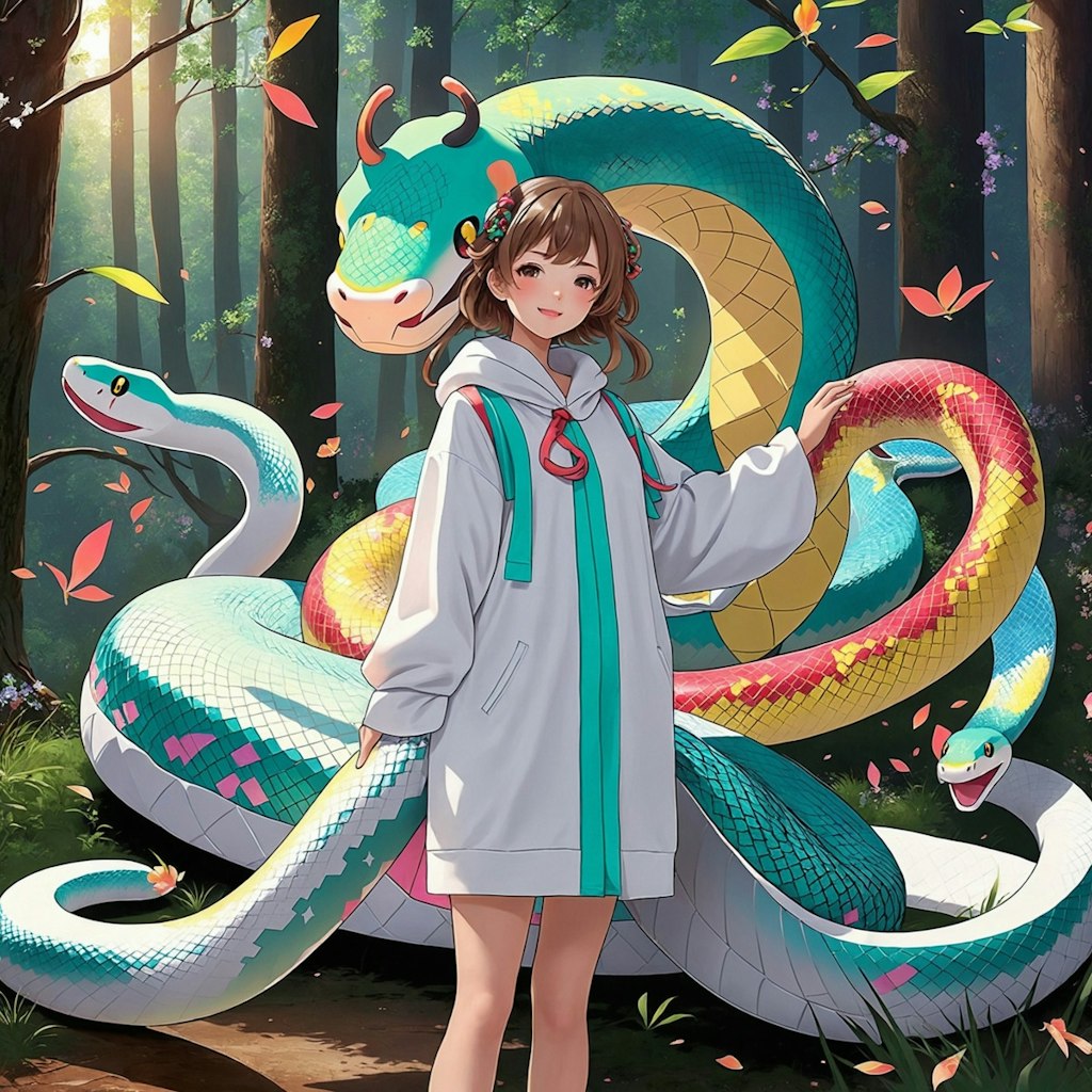 ヘビ年なので…ヘビのコスプレ🐍