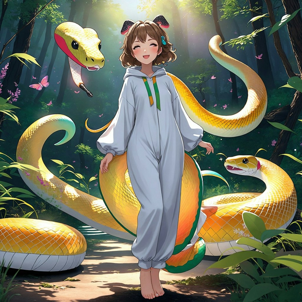 ヘビ年なので…ヘビのコスプレ🐍