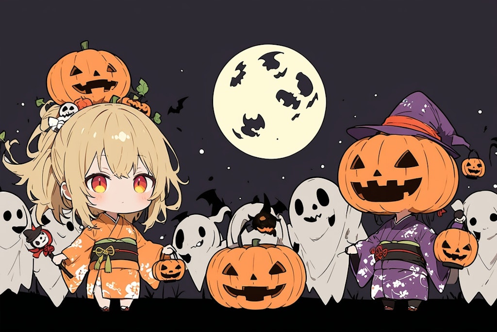 和服でハロウィン！