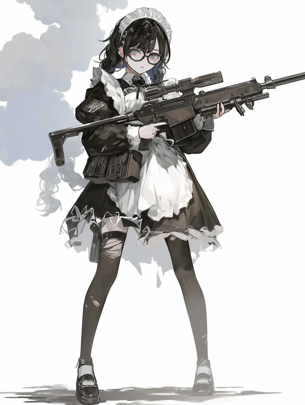 メイドさんと機関銃