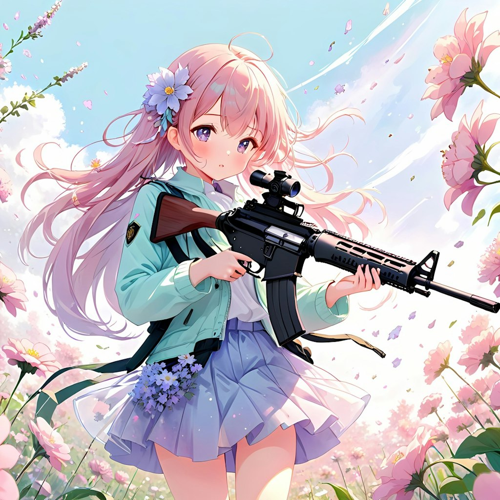 銃と少女。