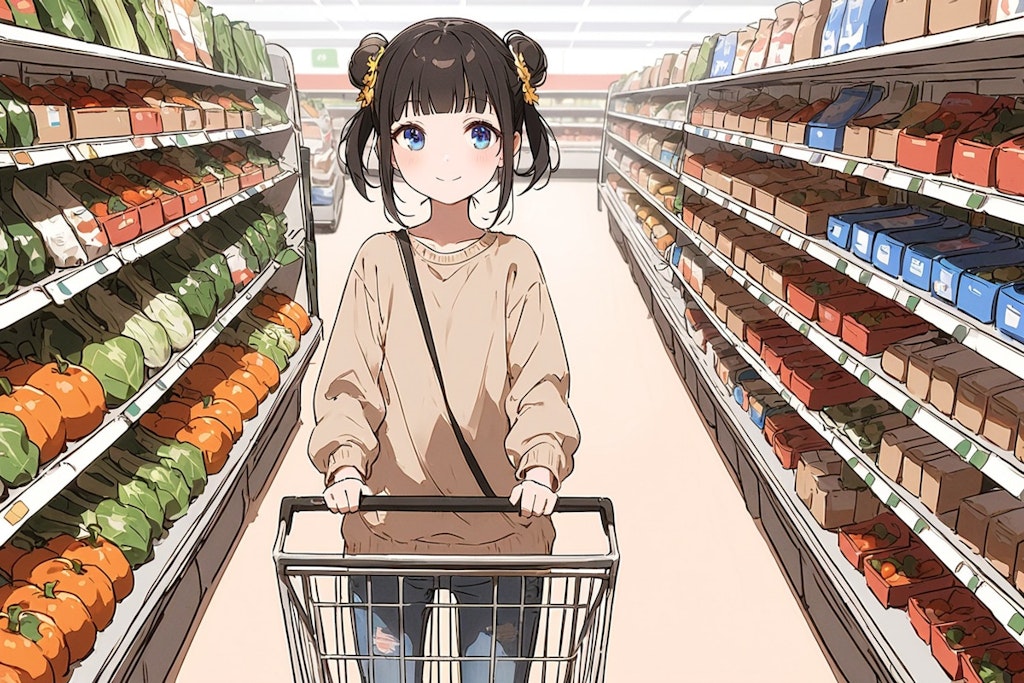 お買い物中のおだんごちゃん🛒🍡✨