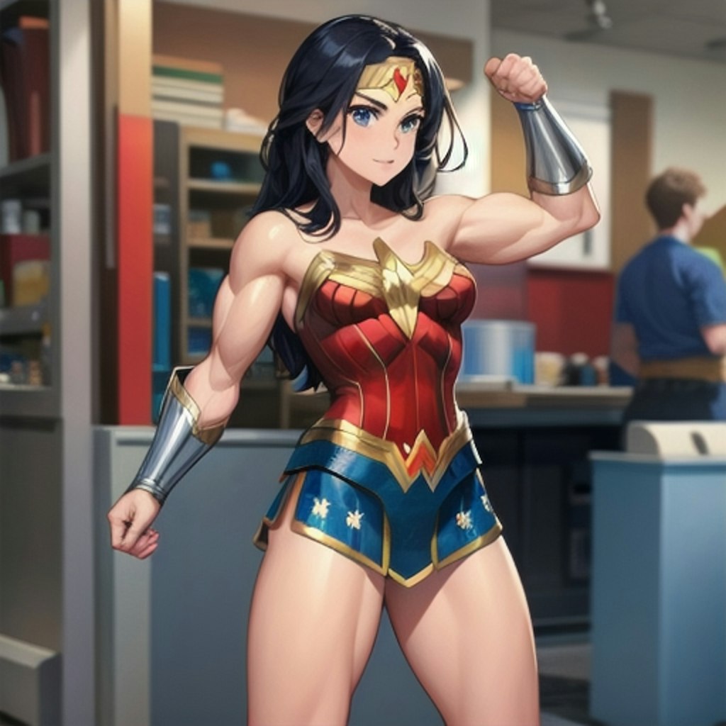 wonderwoman at the store