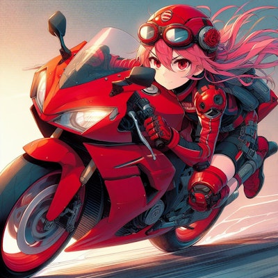 赤いバイク1