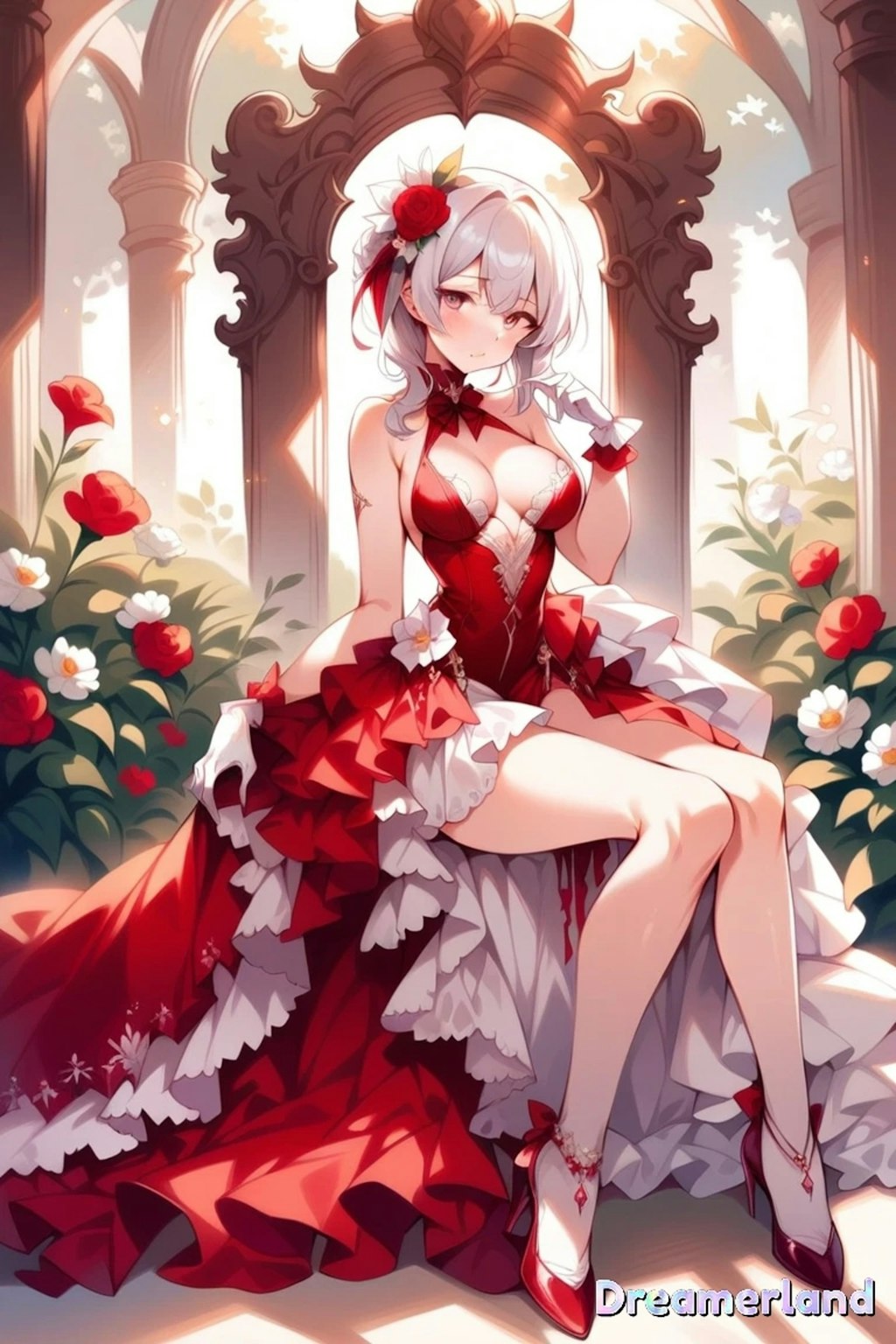 0505-15薔薇と赤いドレス