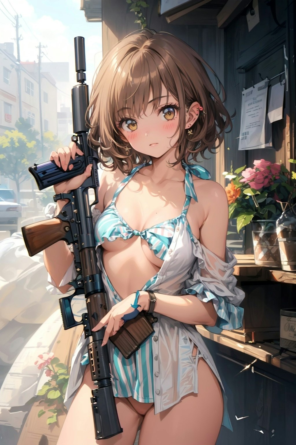 街角の女兵士