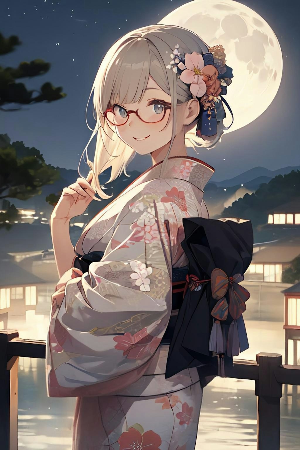 月夜の着物女子👘