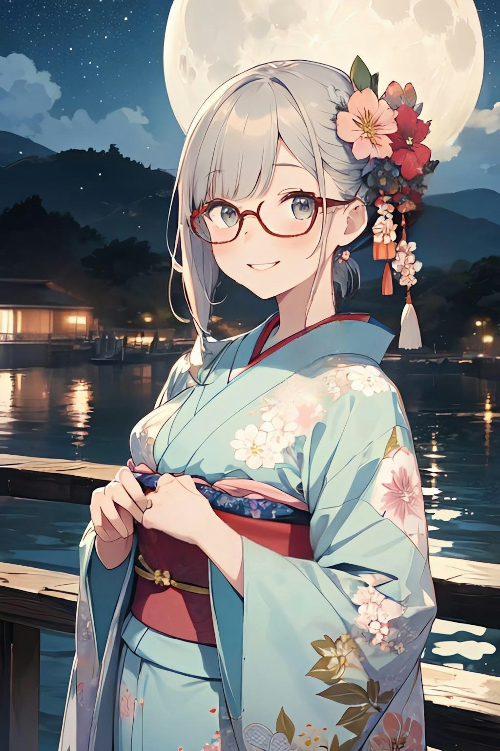 月夜の着物女子👘