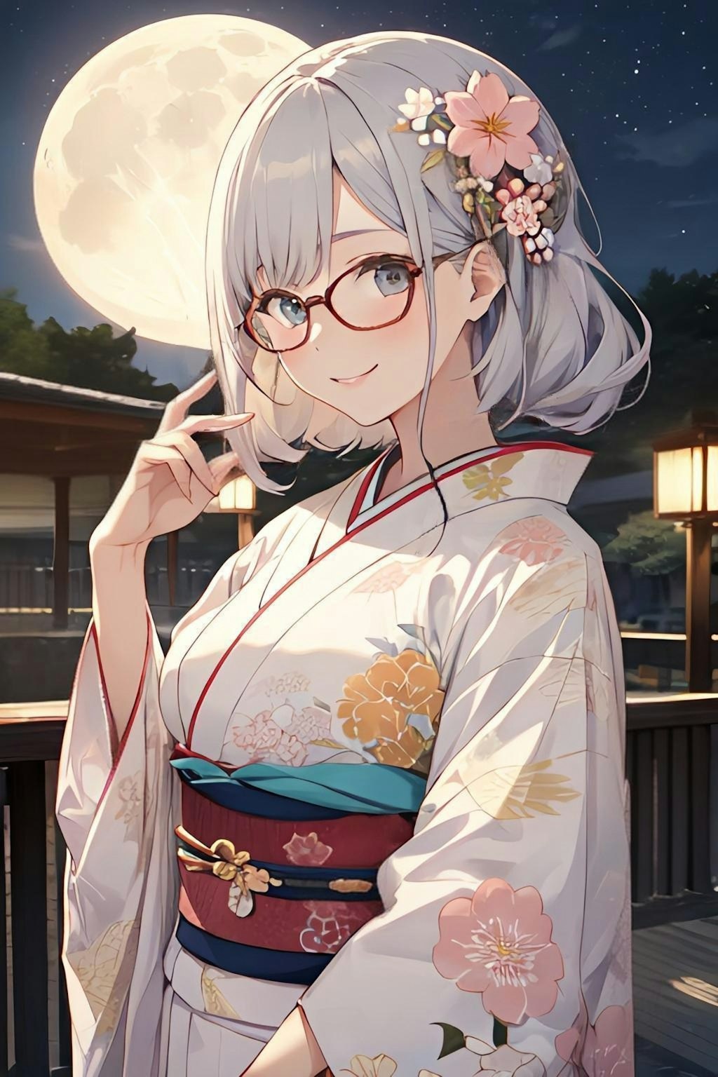 月夜の着物女子👘