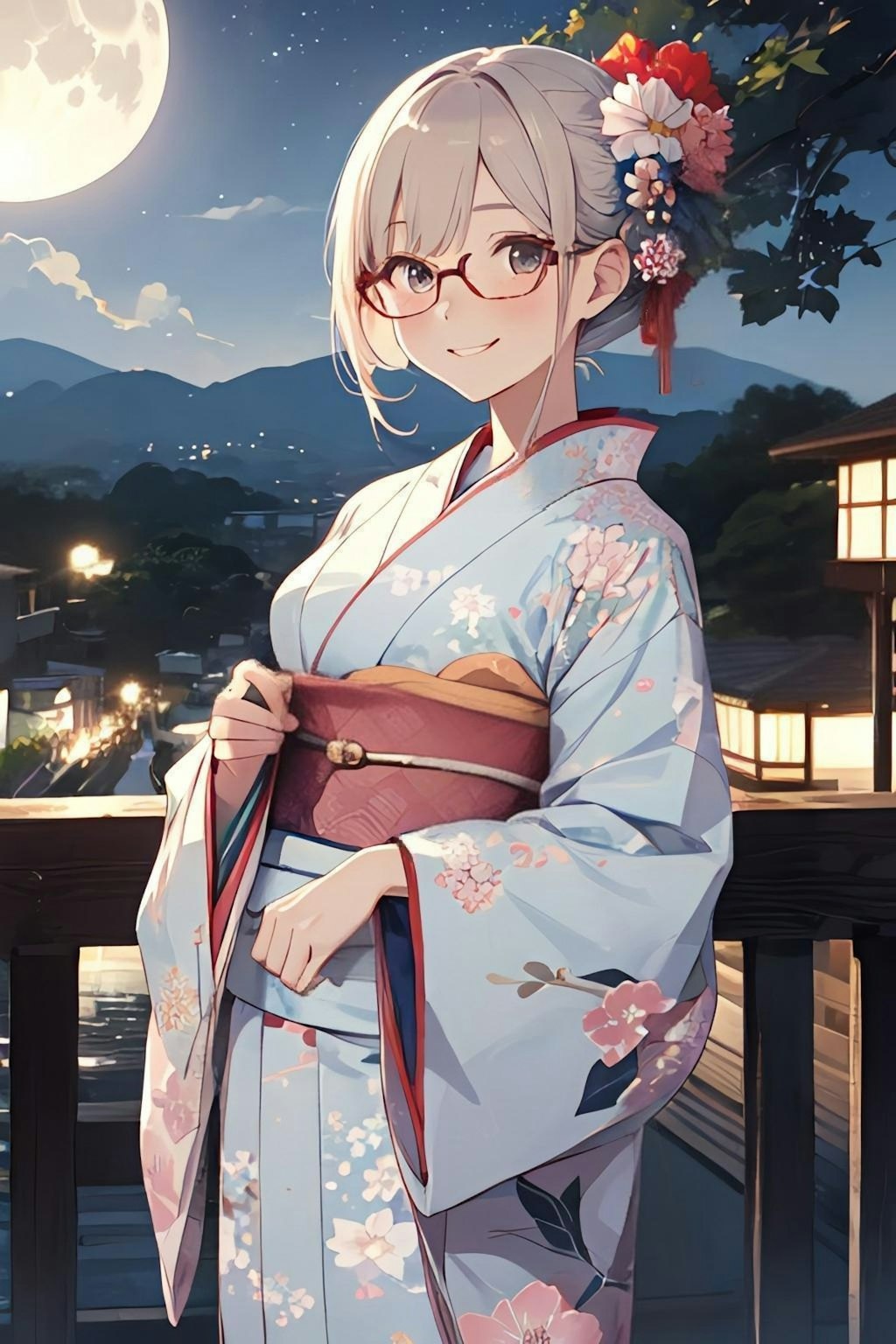 月夜の着物女子👘