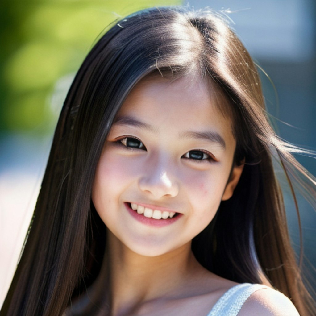 笑顔の可愛い12歳の女子中学生
