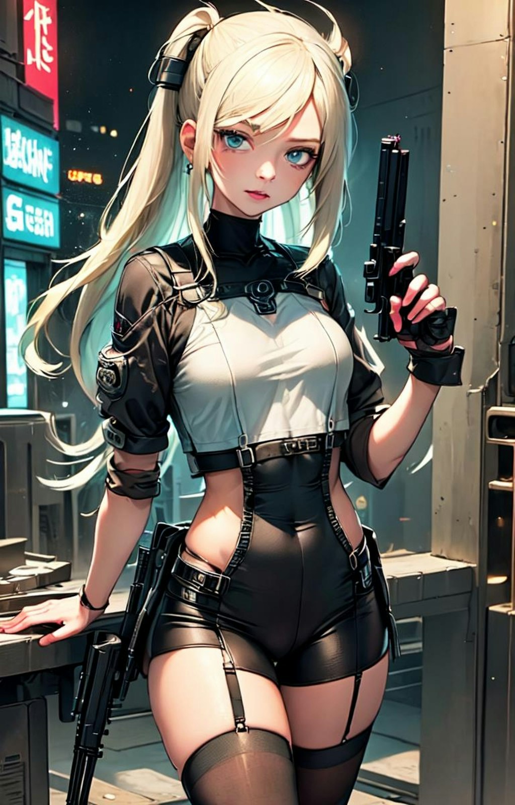 銃を持つ金髪少女