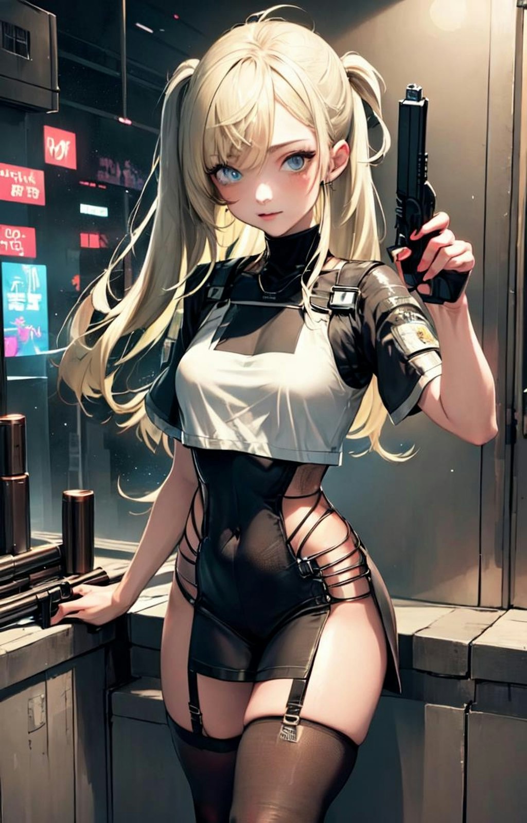 銃を持つ金髪少女