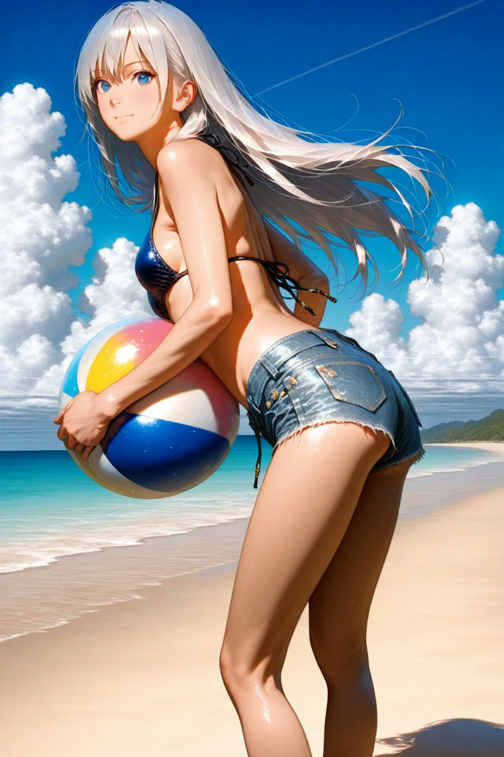 夏少女　砂浜
