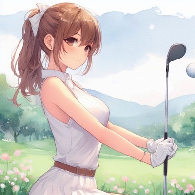 ゴルフをするナム子