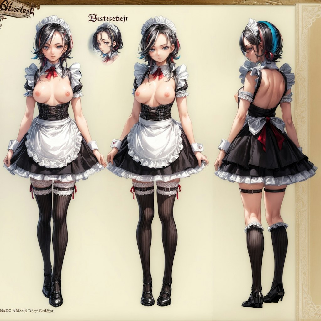 魅惑のメイド図鑑 - セクシーでかわいい女性たちの魅力溢れるAIキャラクターシート