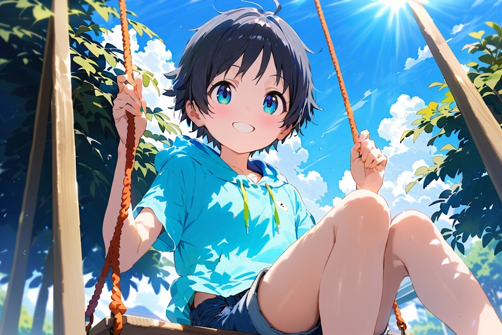 boy on a swing