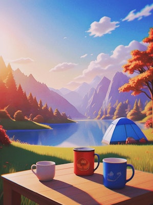 Hösten är blå, tältet är en campingmugg~
