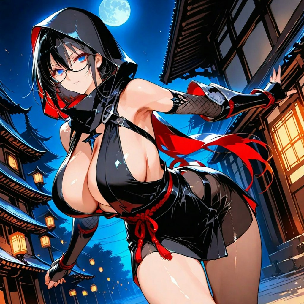 くのいち　黒頭巾