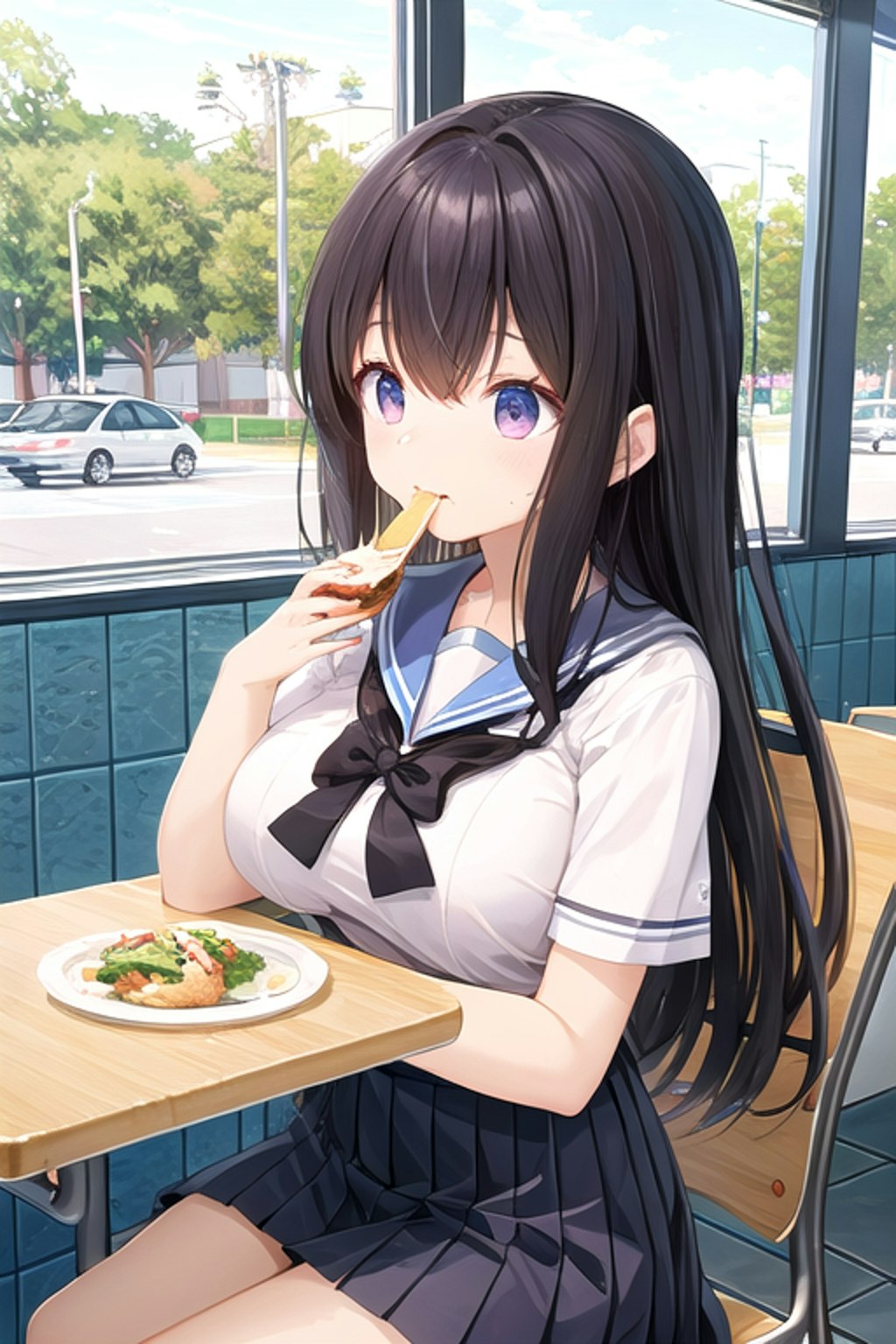 食事中の女の子