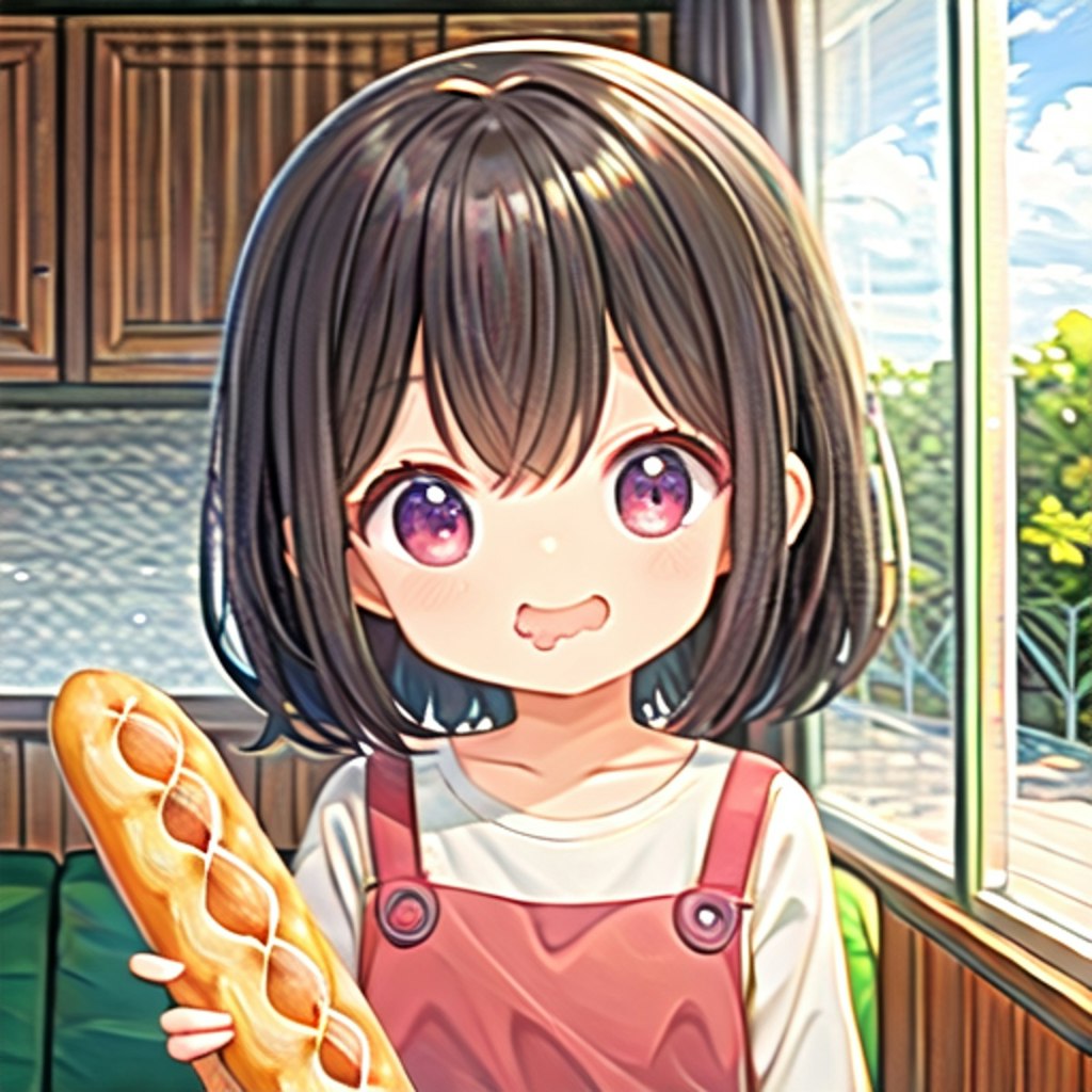 パンを食べる女の子