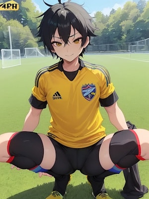 サッカー少年　【黒】