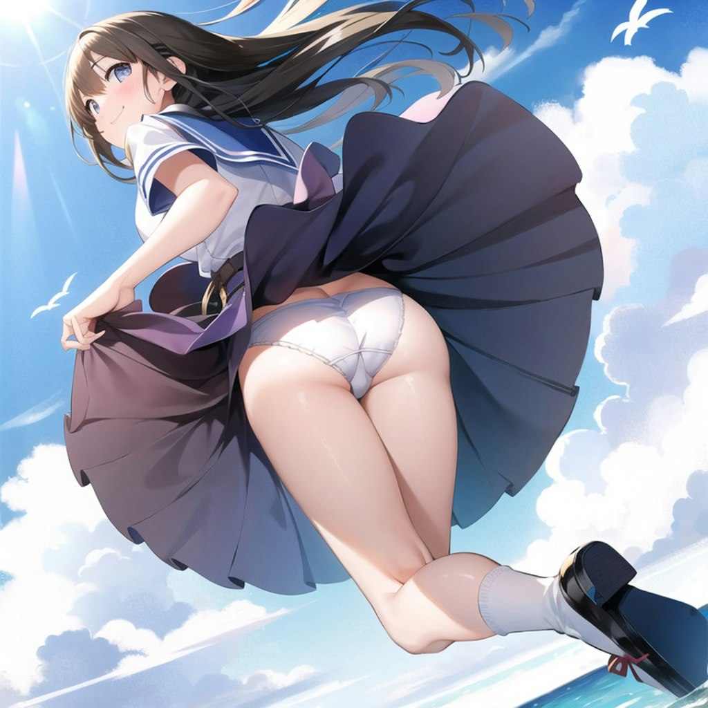 空を飛ぶ女の子